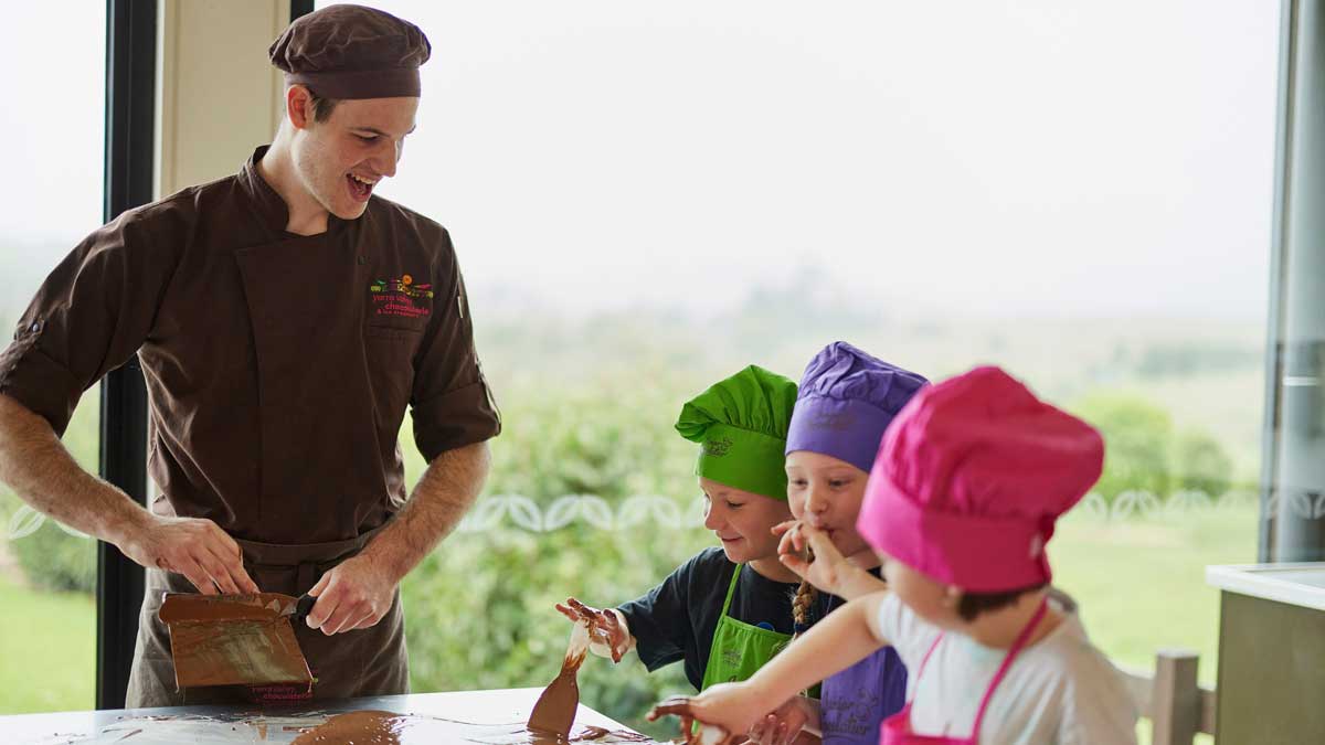 Chocoholics can indulge their sweeth tooth at the Yarra Valley Chocolaterie and Ice Creamery. Image: Supplied