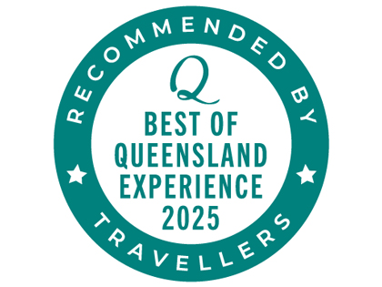 Recommended by Travellers Best of Queensland Experience 2025 award.