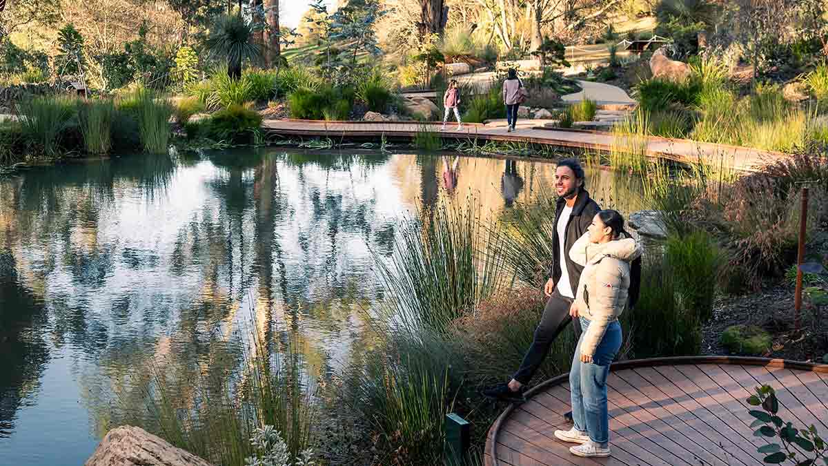 People visiting Dandenong Ranges Botanic Garden