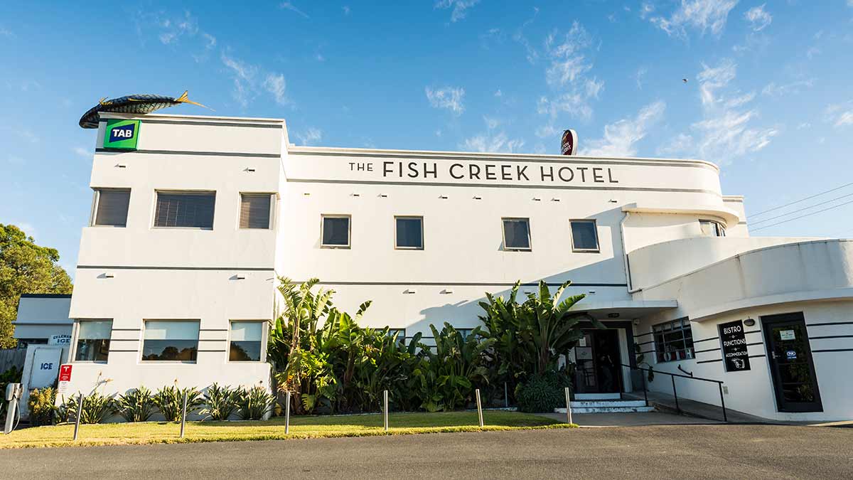 exterior of white hotel