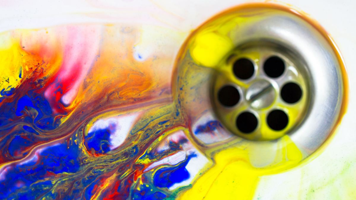 paint going down drain