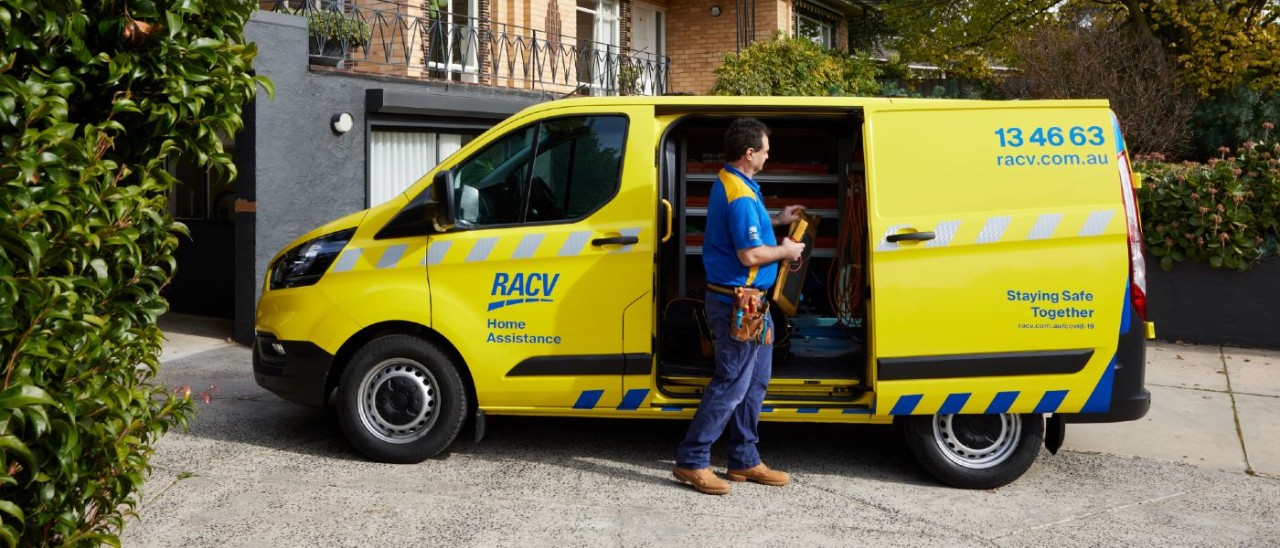 RACV EHA worker getting tools out of van