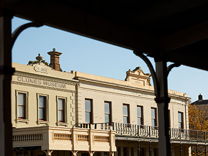 Buildings on heritage street in Ballarat.