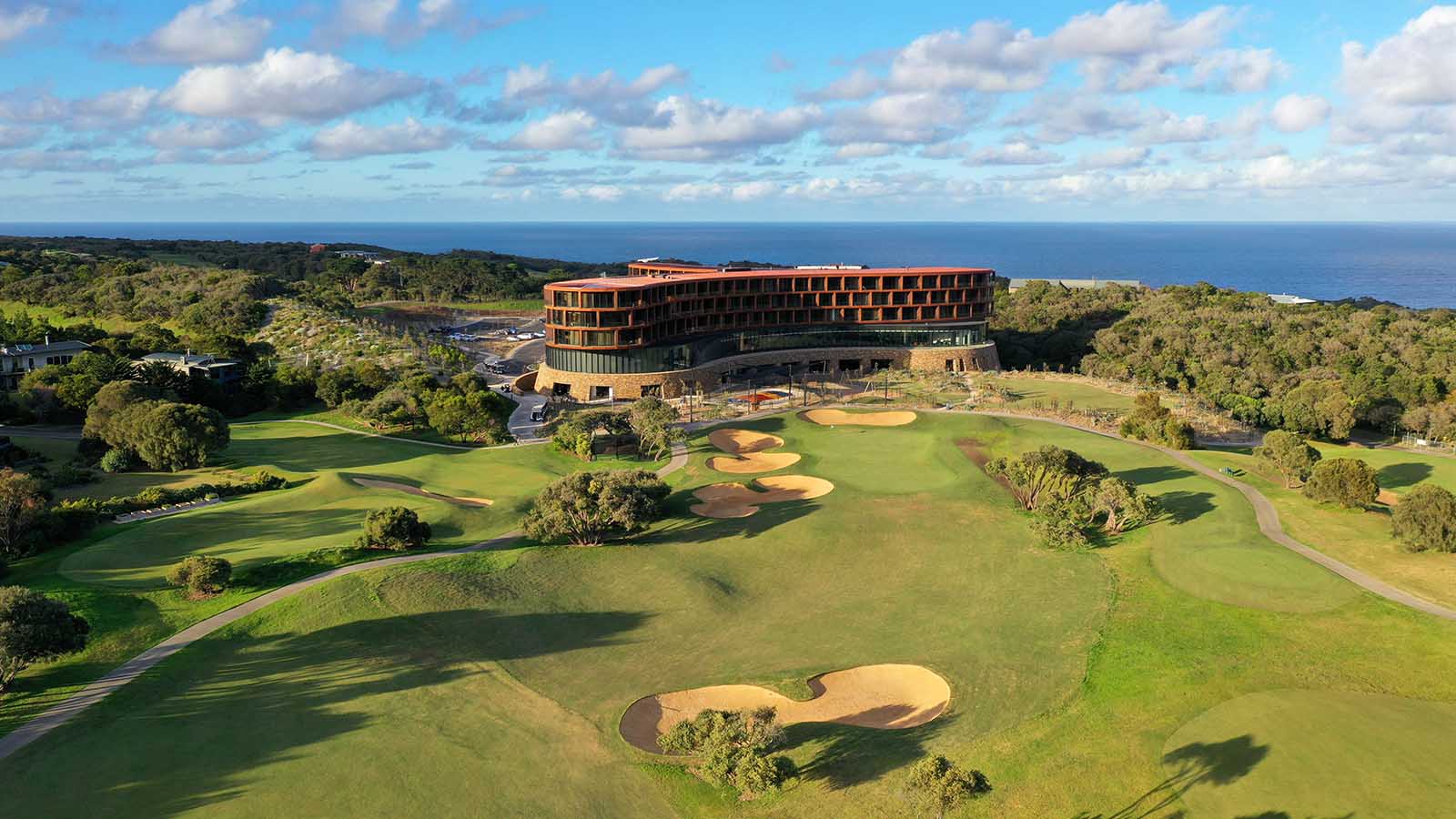 Birds eye view of Cape Schanck Resort golf course.