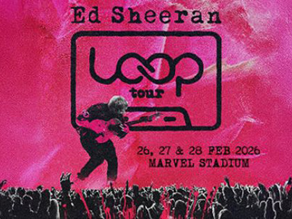 The Ed Sheeran tour poster in pink