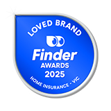 Finder 2025 award for loved brand home insurance, Victoria.