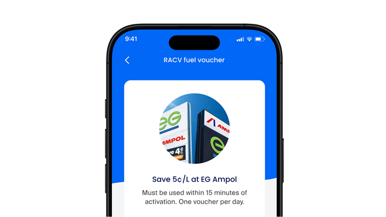 image of the fuel prices discount within the RACV App