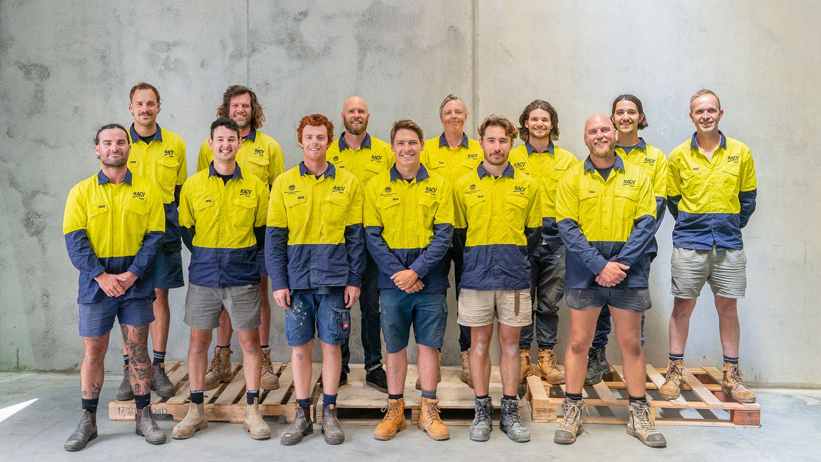 The RACV Solar Geelong team, smiling together.