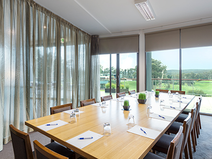 Macedon room at RACV Goldfields, set up boardroom style.