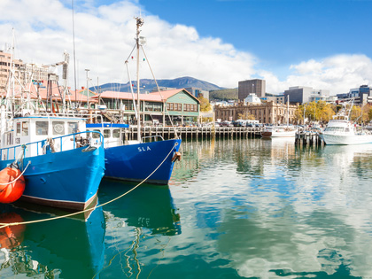 Boats docked in Hobart