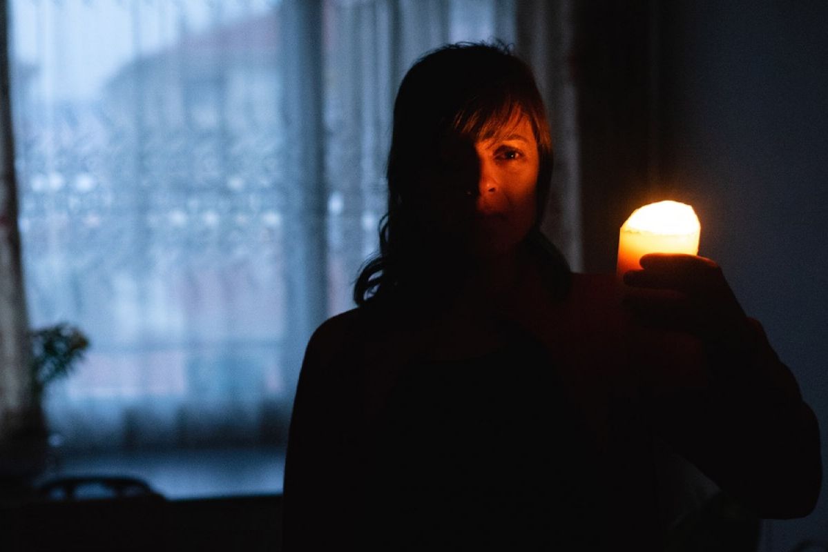 Woman in power blackout at home