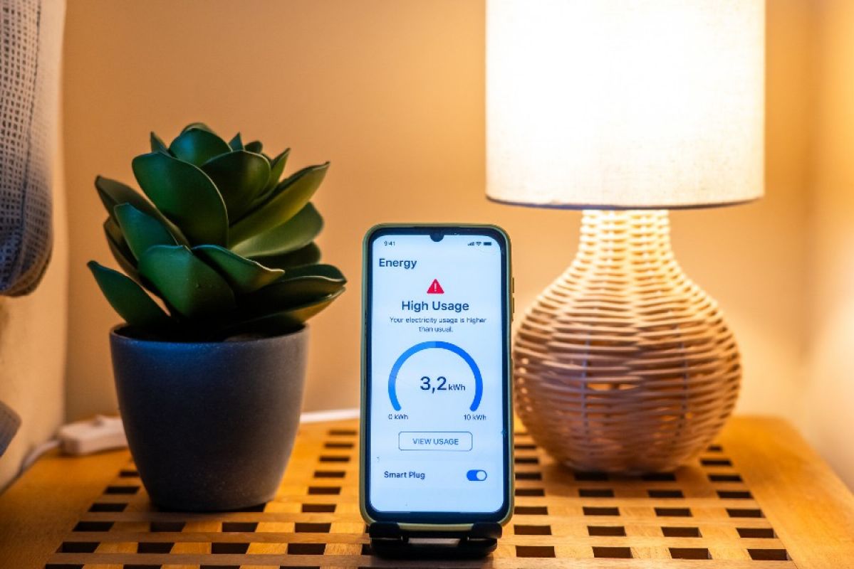 Energy monitoring app on smartphone