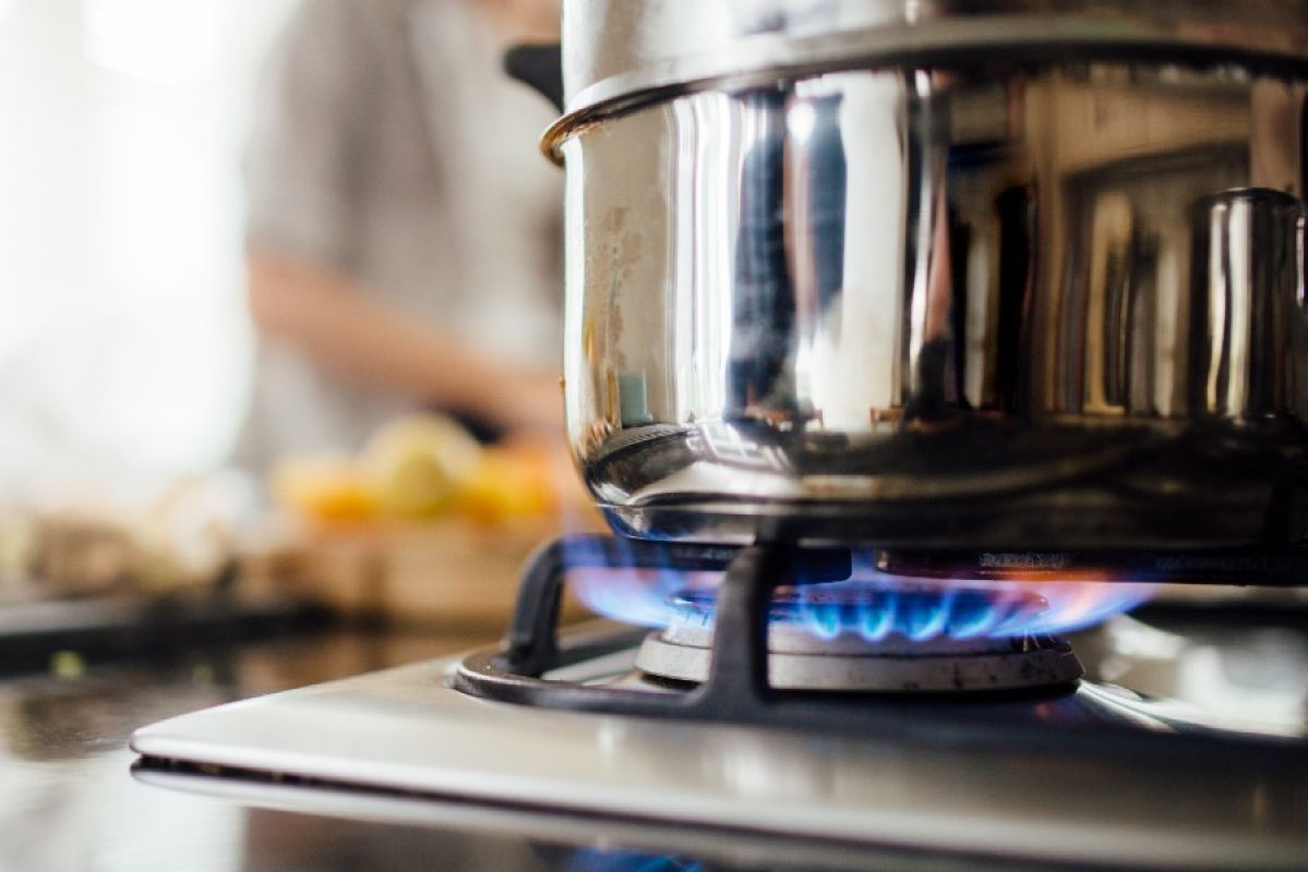 Pan on a gas stove