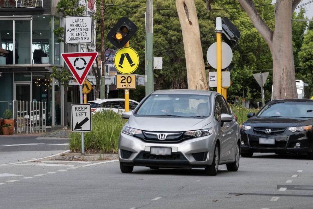 cars driving on city road