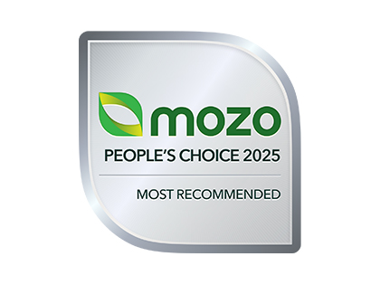 Mozo People's Choice 2025 award for most recommended.
