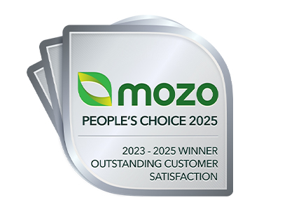 Mozo people's choice 2023 to 2025 award for outstanding customer satisfaction.