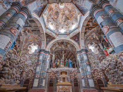 Beautiful interior of the Sanctuary of Atotonilco in Guanajuato, Mexico