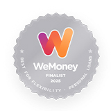 WeMoney 2025 award for best for flexibility, personal loans finalist.